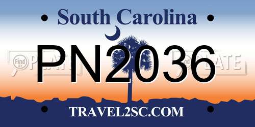 PN2036 South Carolina License Plate
