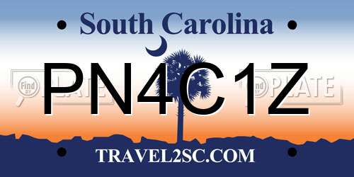 PN4C1Z South Carolina License Plate