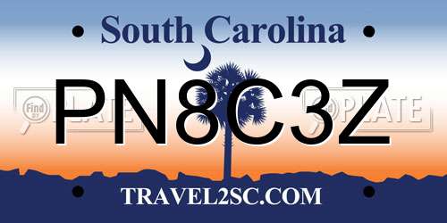 PN8C3Z South Carolina License Plate