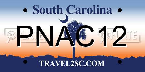 PNAC12 South Carolina License Plate