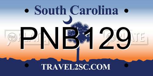 PNB129 South Carolina License Plate