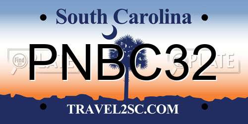 PNBC32 South Carolina License Plate