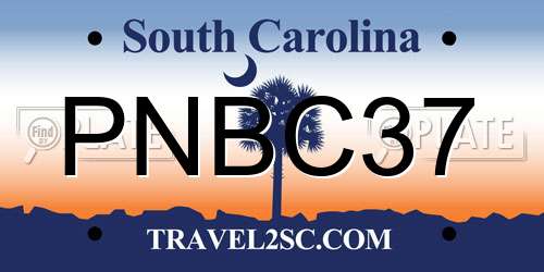PNBC37 South Carolina License Plate
