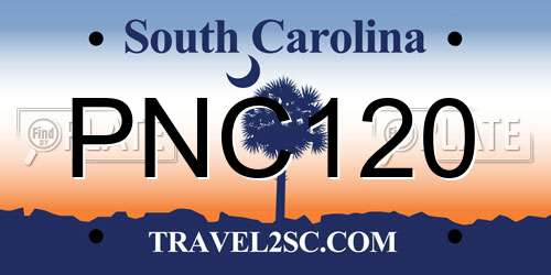 PNC120 South Carolina License Plate