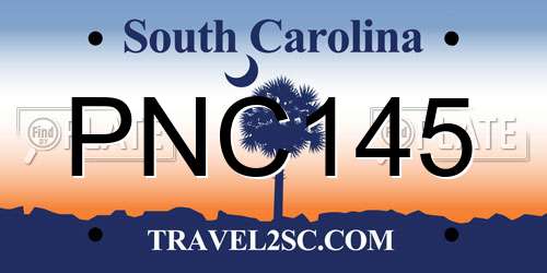 PNC145 South Carolina License Plate