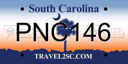 PNC146 South Carolina License Plate