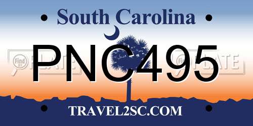 PNC495 South Carolina License Plate