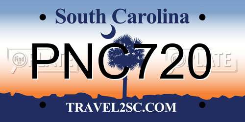 PNC720 South Carolina License Plate