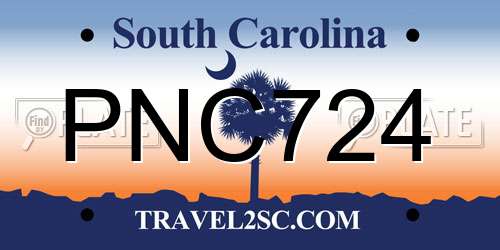 PNC724 South Carolina License Plate