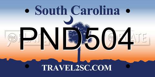 PND504 South Carolina License Plate