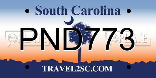 PND773 South Carolina License Plate