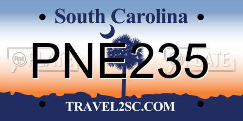 PNE235 South Carolina License Plate