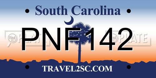 PNF142 South Carolina License Plate