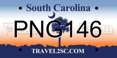 PNG146 South Carolina License Plate
