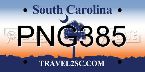 PNG385 South Carolina License Plate