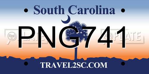 PNG741 South Carolina License Plate