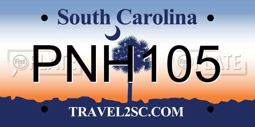 PNH105 South Carolina License Plate