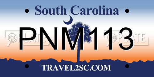 PNM113 South Carolina License Plate