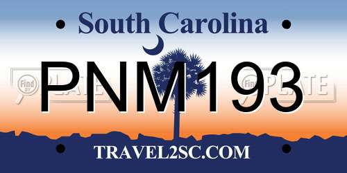 PNM193 South Carolina License Plate