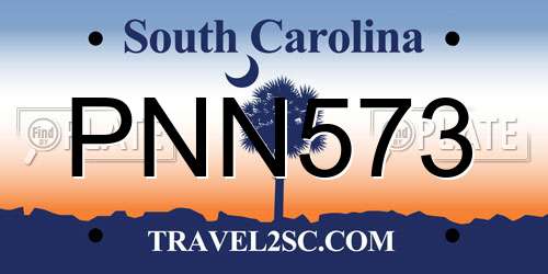 PNN573 South Carolina License Plate