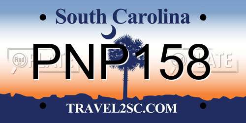 PNP158 South Carolina License Plate