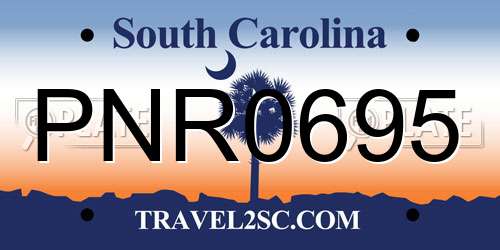 PNR0695 South Carolina License Plate