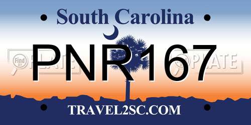 PNR167 South Carolina License Plate