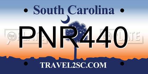 PNR440 South Carolina License Plate