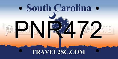 PNR472 South Carolina License Plate