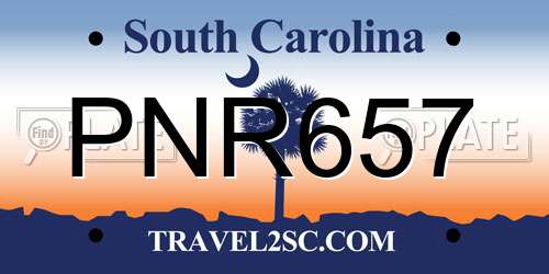 PNR657 South Carolina License Plate