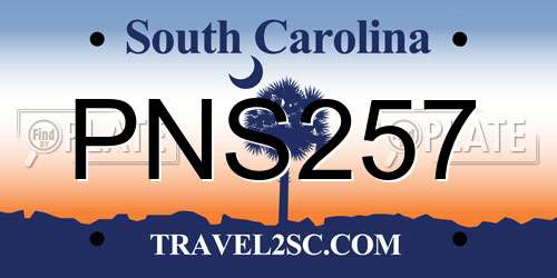 PNS257 South Carolina License Plate