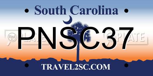 PNSC37 South Carolina License Plate