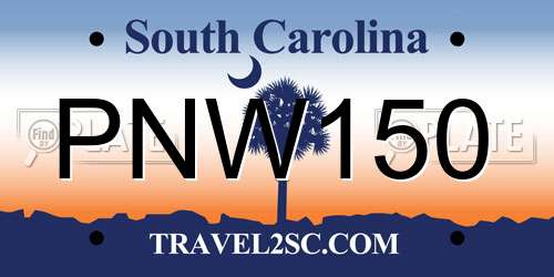 PNW150 South Carolina License Plate