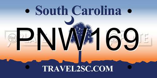 PNW169 South Carolina License Plate
