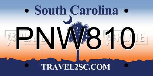 PNW810 South Carolina License Plate