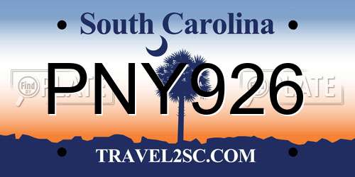 PNY926 South Carolina License Plate