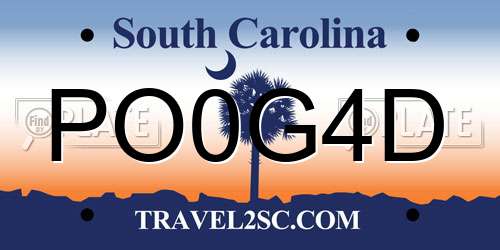 PO0G4D South Carolina License Plate