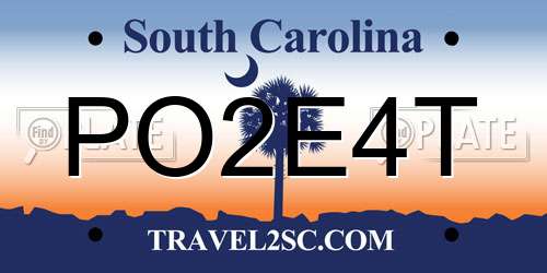 PO2E4T South Carolina License Plate