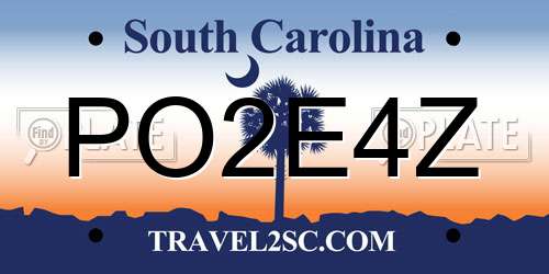 PO2E4Z South Carolina License Plate