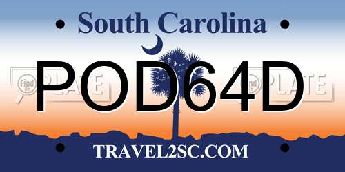 POD64D South Carolina License Plate