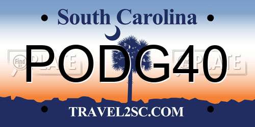 PODG40 South Carolina License Plate