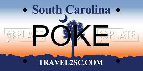 POKE South Carolina License Plate