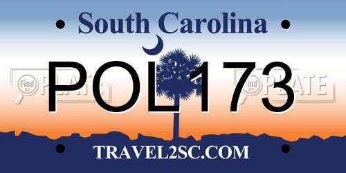 POL173 South Carolina License Plate
