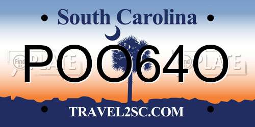 POO64O South Carolina License Plate