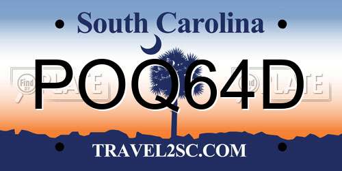 POQ64D South Carolina License Plate