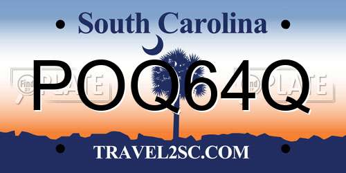POQ64Q South Carolina License Plate