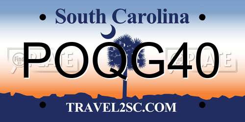 POQG40 South Carolina License Plate