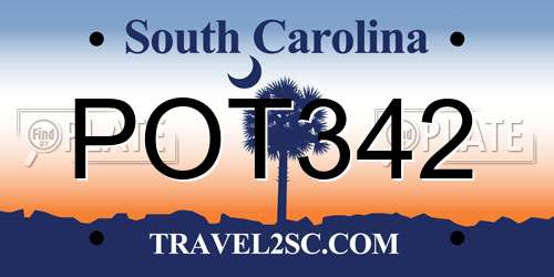 POT342 South Carolina License Plate