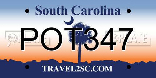 POT347 South Carolina License Plate