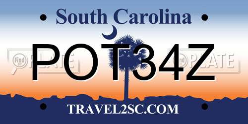 POT34Z South Carolina License Plate